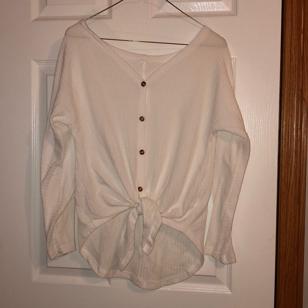 Button up waffle shirt